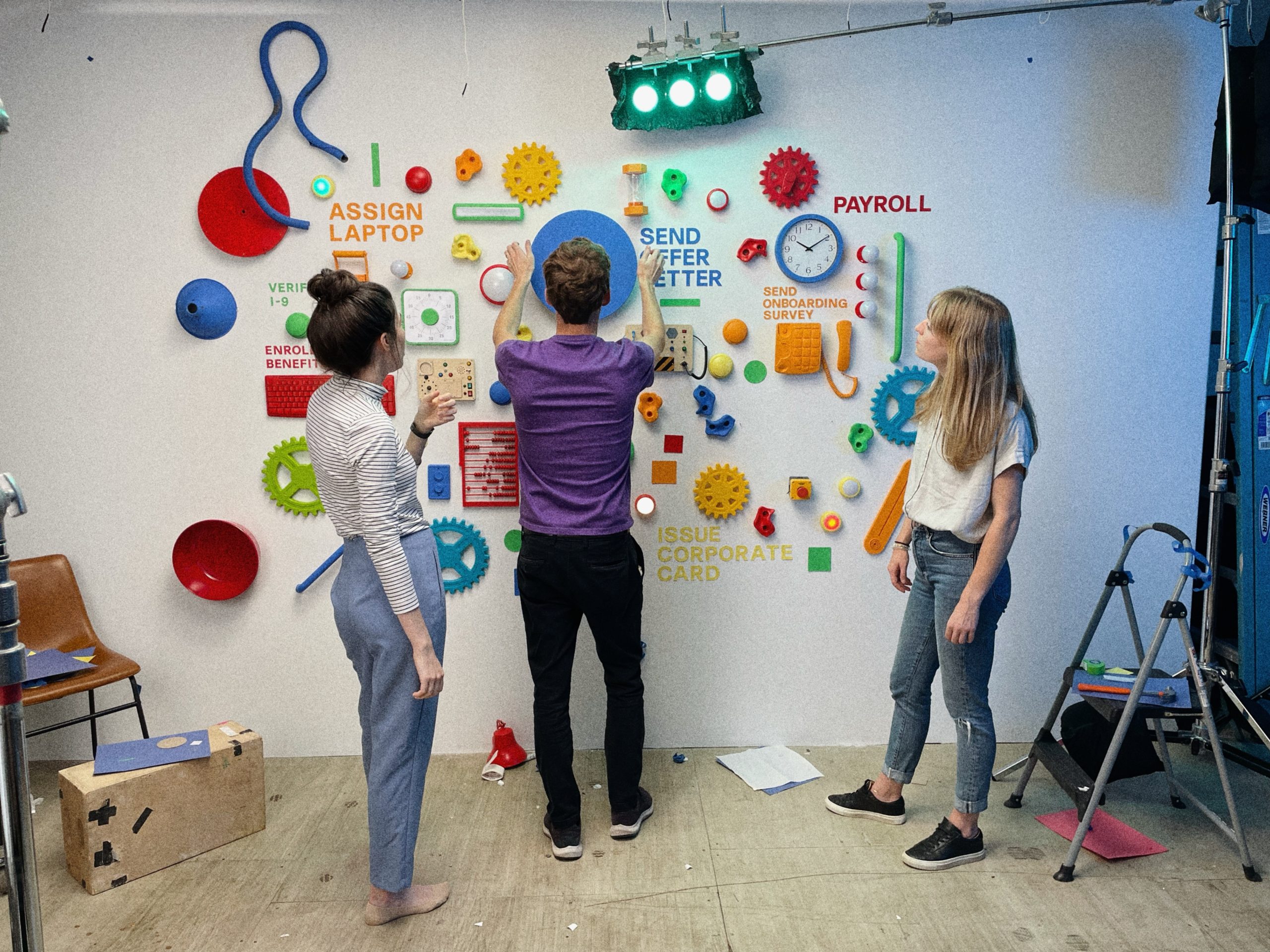 1_wallcoordination Testing out the colorful wall of buttons
