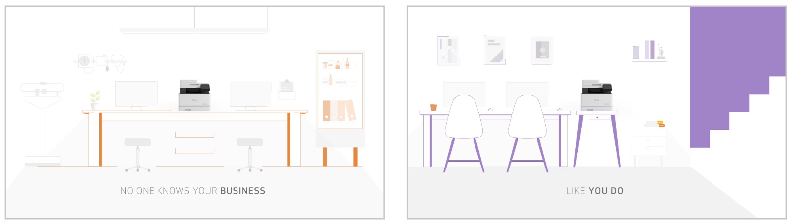 storyboard with office desks