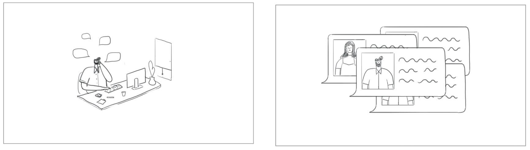LLA Animated Explainer Production Thumbnail storyboards 2d animation internal communication video for Liberty Latin America
