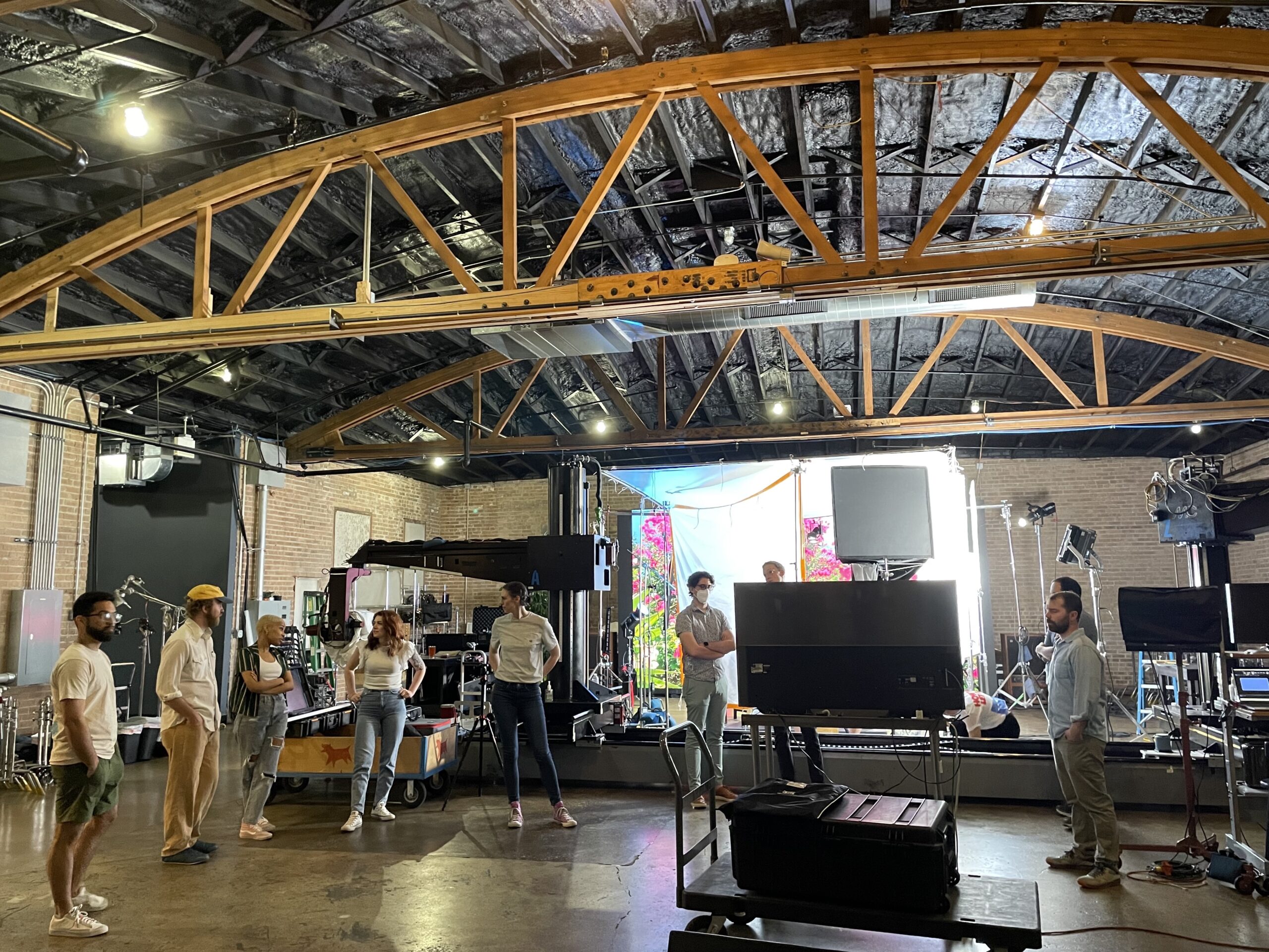 The Ducks flocking together at MK Studios with the LED wall in the back. RJ Pole, pictured right. 