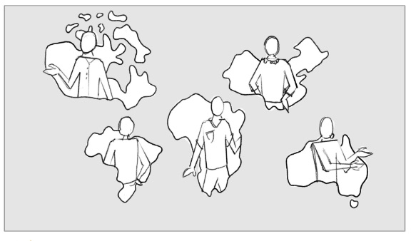 NAFSA Animated Explainer Video Storyboard sketch of world map with people on it NAFSA