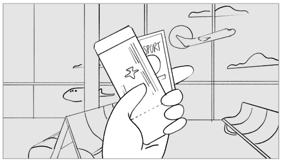 NAFSA Explainer Video Production Sketch illustration of hand holding boarding pass and passport NAFSA