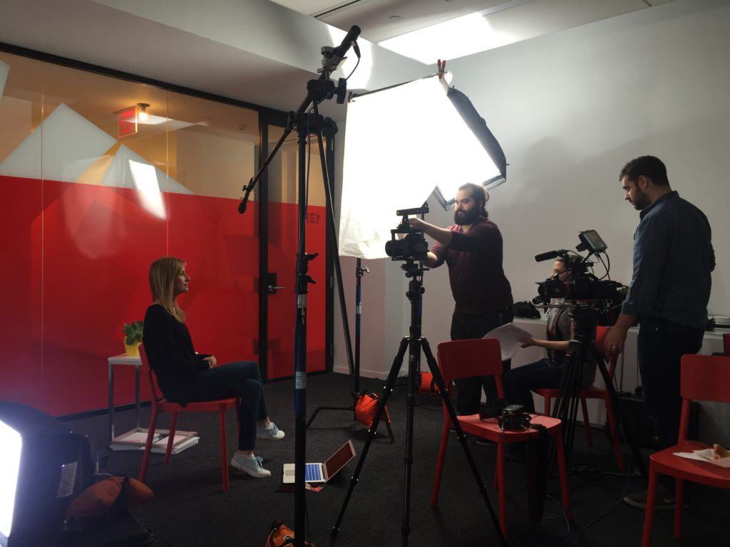 b BTS of Buzzfeed testimonial video production